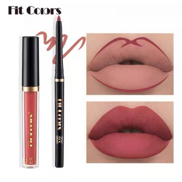 Fit Colors Gift set of matte lip glosses with pencil tone A